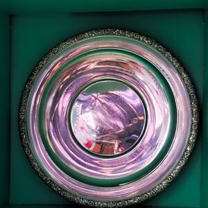 Vintage Gorham Silverplate 10.5" Round Sandwich Plate Platter Floral Edge YC 961